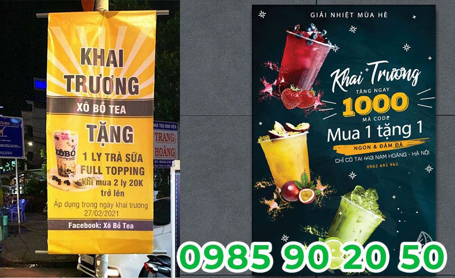 Mẫu băng rôn khai trương quán trà sữa 14