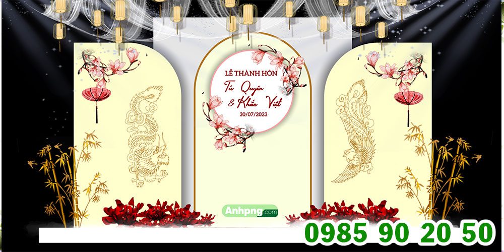 Top 10+ mẫu backdrop đám cưới đẹp đơn giản, sử dụng đa dạng Mẫu backdrop đám cưới 09