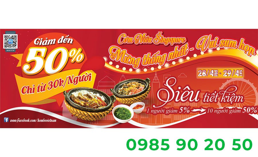 Mẫu băng rôn khai trương quán ăn 02