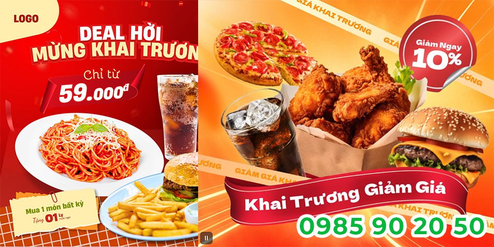 Mẫu băng rôn khai trương quán ăn 03
