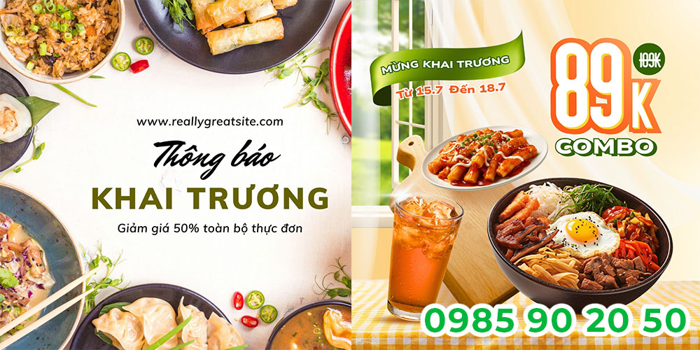Mẫu băng rôn khai trương quán ăn 04