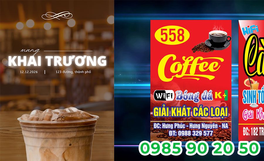 Mẫu băng rôn khai trương quán Cafe 01