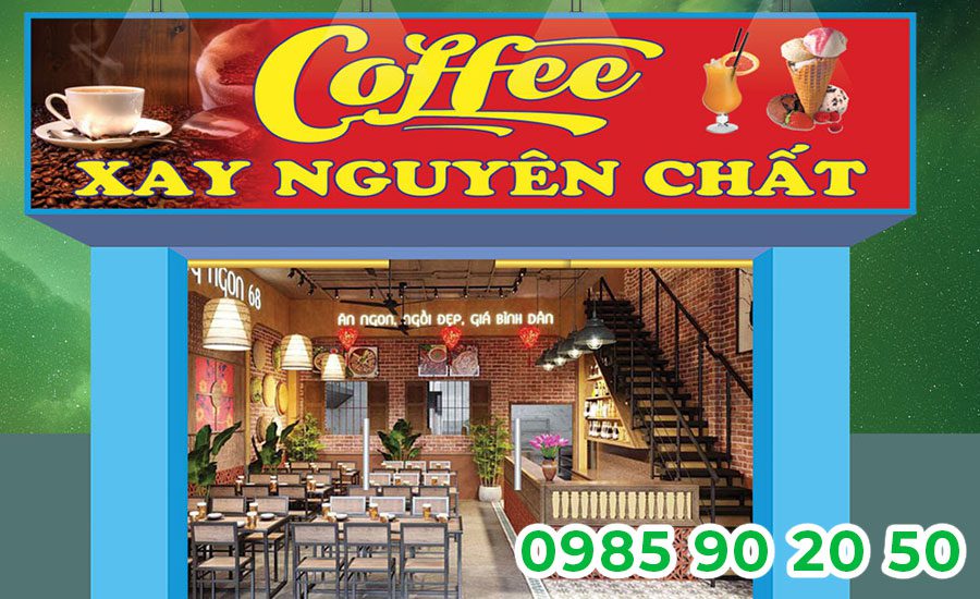 Mẫu băng rôn khai trương quán Cafe 03