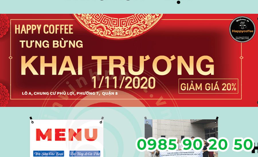 Mẫu băng rôn khai trương quán Cafe 05