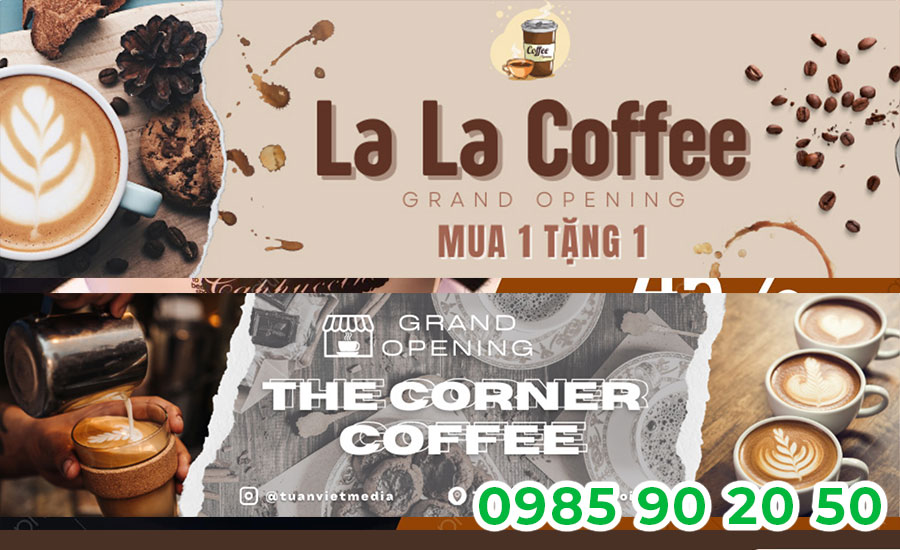 Mẫu băng rôn khai trương quán Cafe 08
