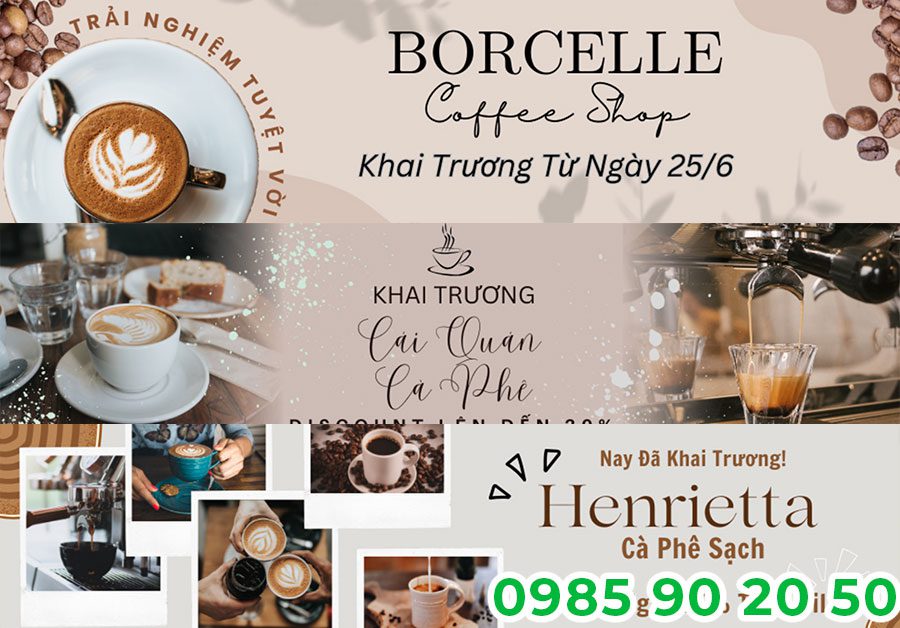 Top 20+ mẫu băng rôn khai trương quán Cà phê đẹp hút khách