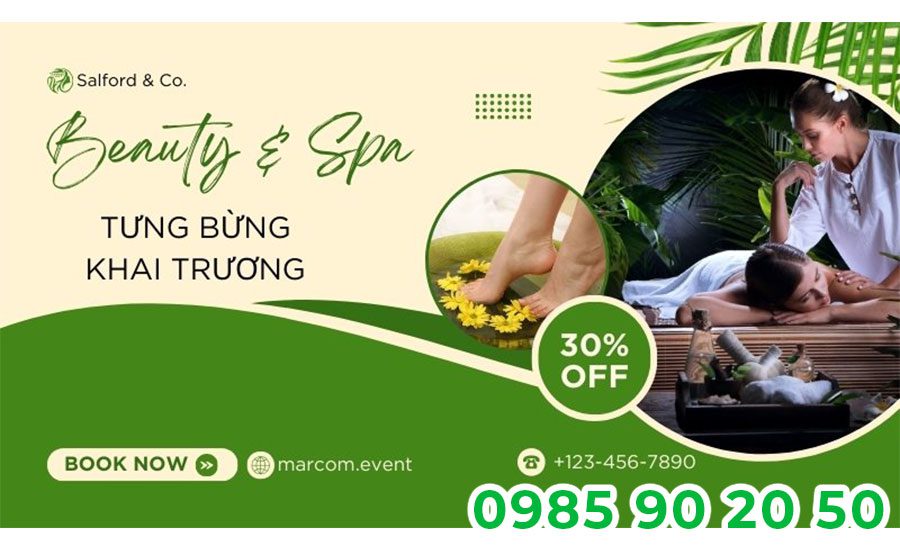 Mẫu băng rôn khai trương Spa 03