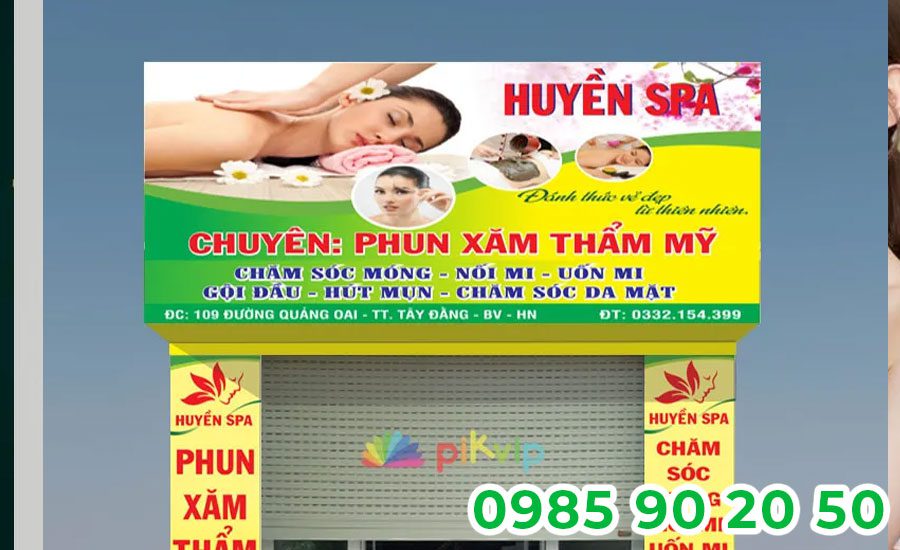 Mẫu băng rôn khai trương Spa 06