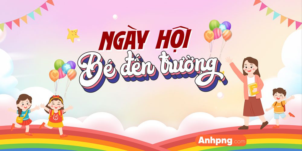 Mẫu backdrop khai giảng năm học mới 19