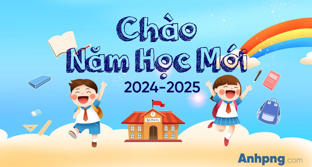Mẫu backdrop khai giảng năm học mới 20