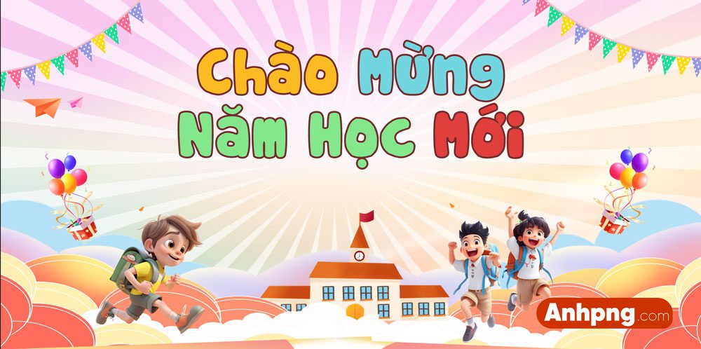 Mẫu backdrop khai giảng năm học mới 23