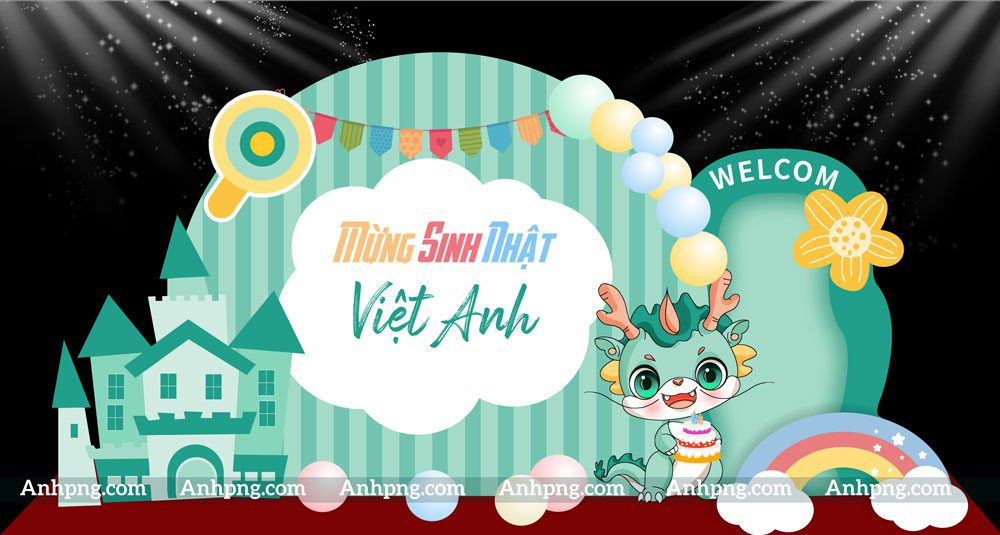 Top 10+ mẫu backdrop sinh nhật dành cho bé trai, bé gái đẹp Mẫu backdrop sinh nhật bé 02