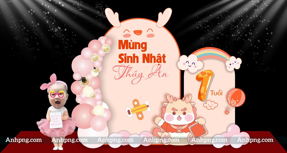 Top 10+ mẫu backdrop sinh nhật dành cho bé trai, bé gái đẹp Mẫu backdrop sinh nhật bé 04