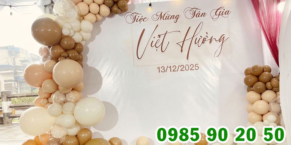 Top 10+ mẫu backdrop tân gia đẹp mừng gia chủ có nhà mới Mẫu backdrop tân gia 02
