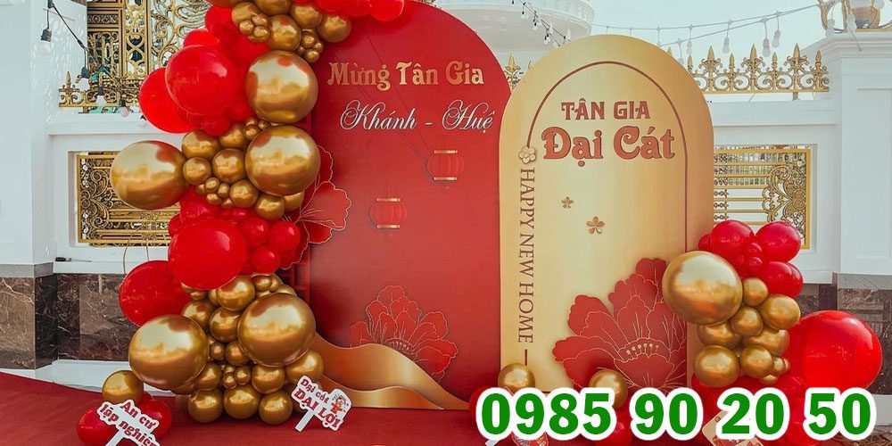 Top 10+ mẫu backdrop tân gia đẹp mừng gia chủ có nhà mới Mẫu backdrop tân gia 03