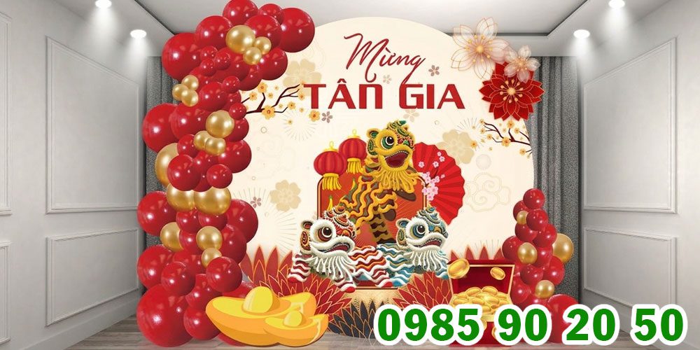 Top 10+ mẫu backdrop tân gia đẹp mừng gia chủ có nhà mới Mẫu backdrop tân gia 04