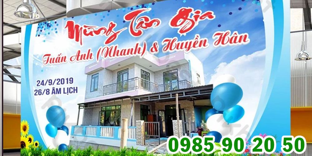 Top 10+ mẫu backdrop tân gia đẹp mừng gia chủ có nhà mới Mẫu backdrop tân gia 06