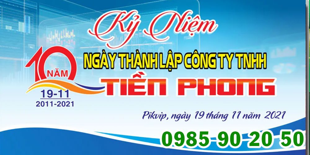 Mẫu backdrop trang trí sân khấu kỷ niệm thành lập công ty