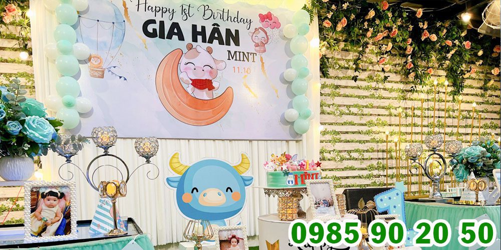 Mẫu backdrop thôi nôi bé 13