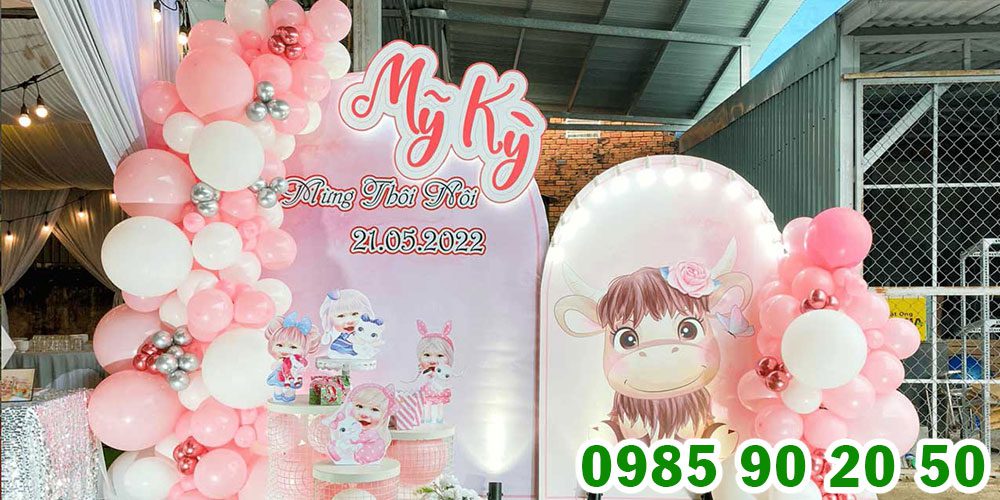 Mẫu backdrop thôi nôi bé 17